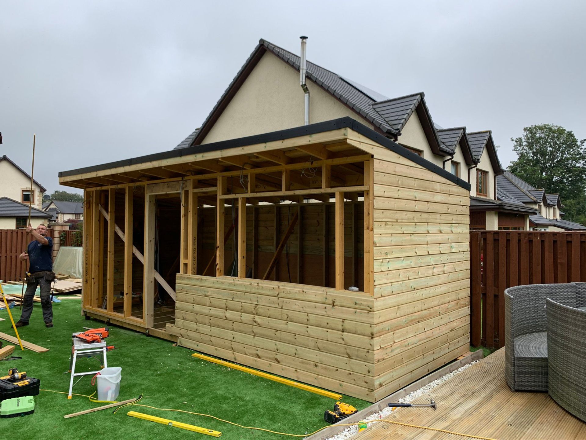 Garden Room Timber Frame Build by Marshall & Co in Perth