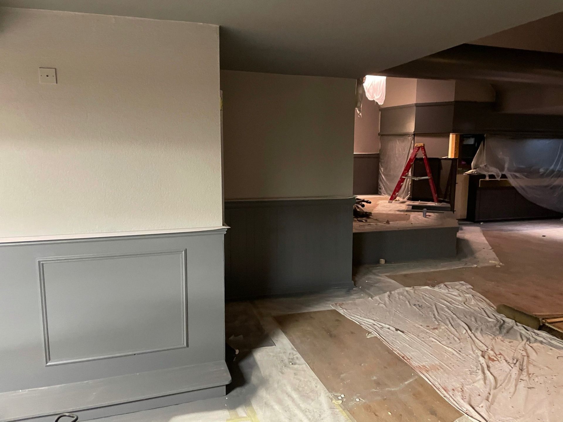 Wall panelling renovation in progress