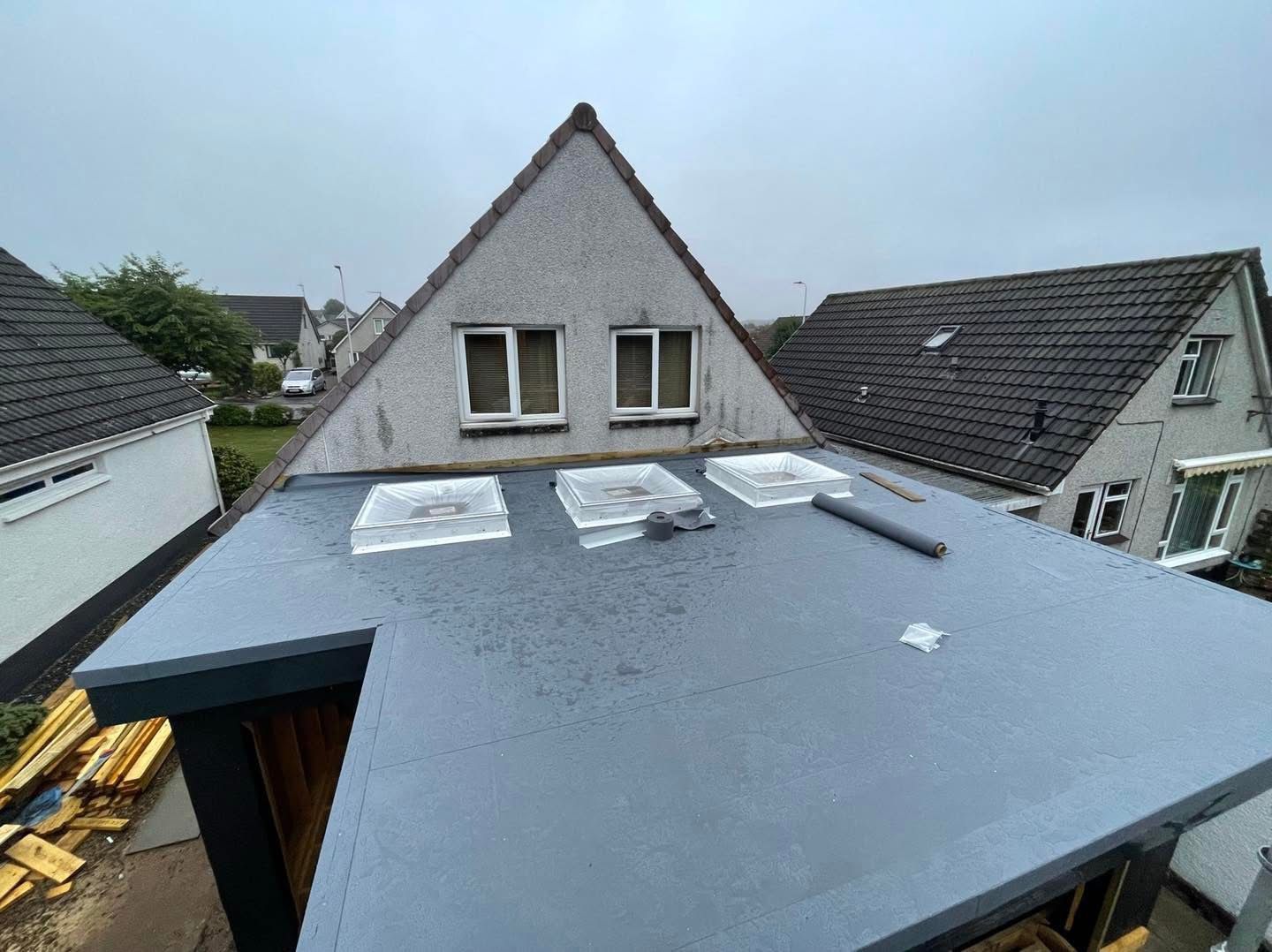 Flat Roof with Triple Skylights by Marshall & Co in Perth