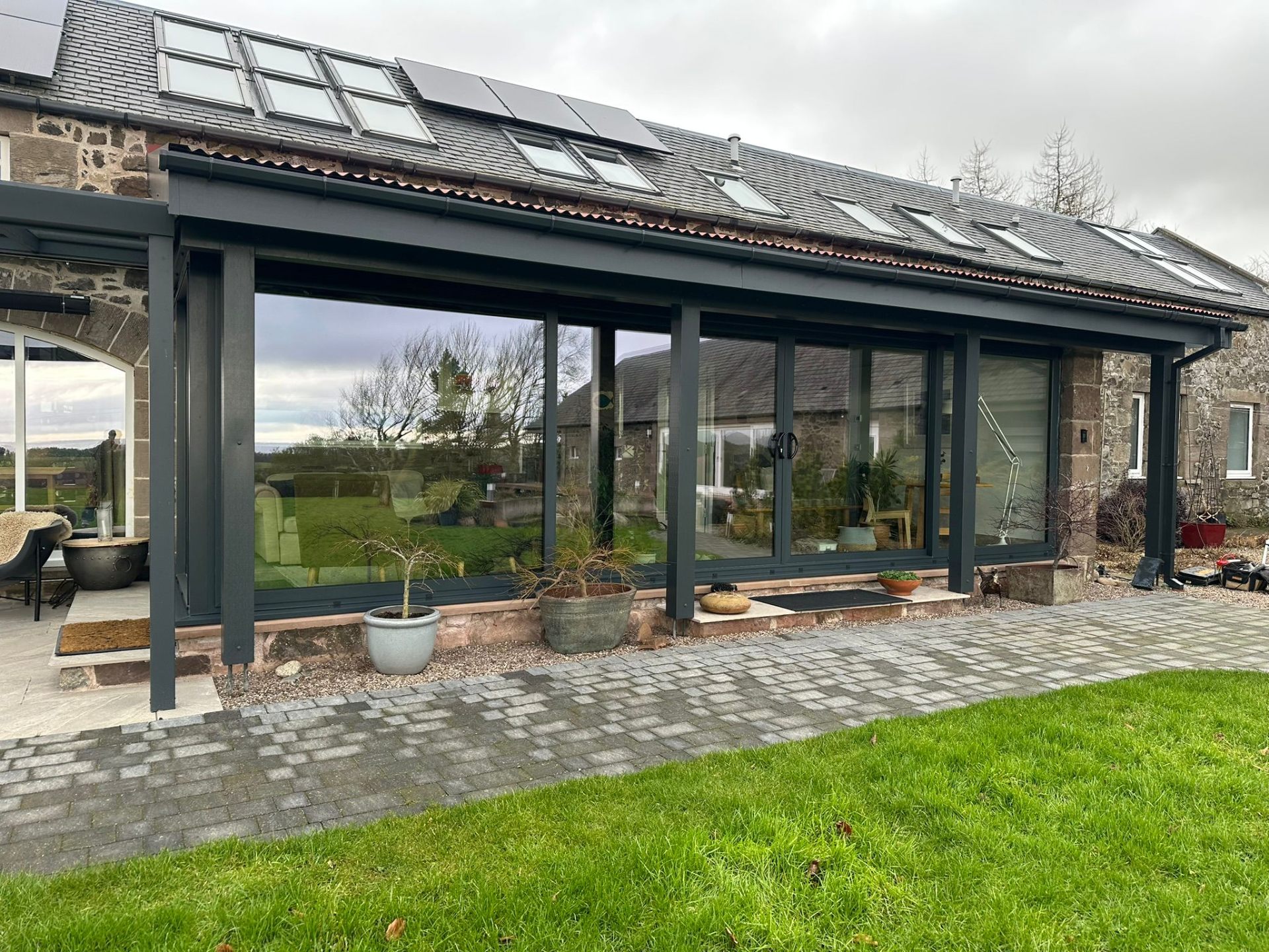 Bi-Fold Doors with Solar Panels by Marshall & Co in Perthshire